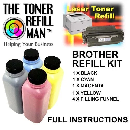 Fits BROTHER HL-L3210CW, HL-L3230CDW Toner Refill Kit TN-243, TN