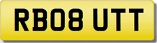 ROB ROBERT BUTT RB B RBO ROBBIE BOB Private Cherished Registration Number Plate