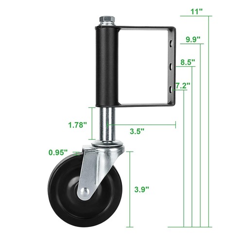 2pcs 4 Inch Spring Loaded Gate Caster Rubber Heavy Duty Gate Casters With Spring - Picture 2 of 4