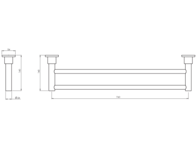 Double Towel Phoenix Gen X Towel Rail Phoenix GEN X DOUBLE TOWEL