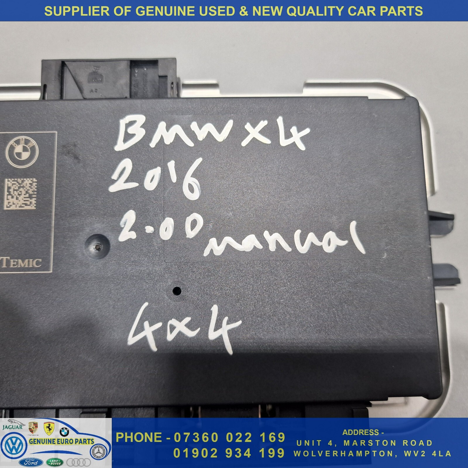 2016 BMW X4 XDRIVE 20D FOOTWELL LIGHT CONTROL UNIT MODULE 9383699 