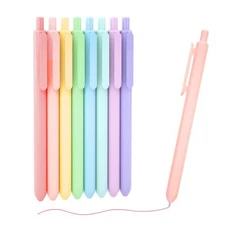 Shuttle Art Colored Retractable Gel Pens 8 Pastel Ink Colors Cute Pens 0.7mm ...