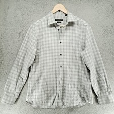 John Varvatos USA Signature Tailored Slim Fit Shirt Mens 15 32/3 White Geometric