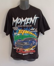 Vintage 1984 NASCAR Speed, Competition Race Against Time Black Tshirt Size Large