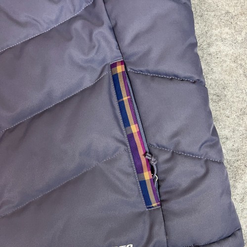 North Face Womens Vest Large Purple Plaid Puffer Down Jacket Coat 550 Hiking Top - Picture 2 of 12