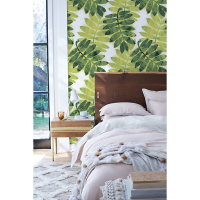 Rowan leaves Spring green Leaf Positive relax pattern Self Adhesive Wall Mural
