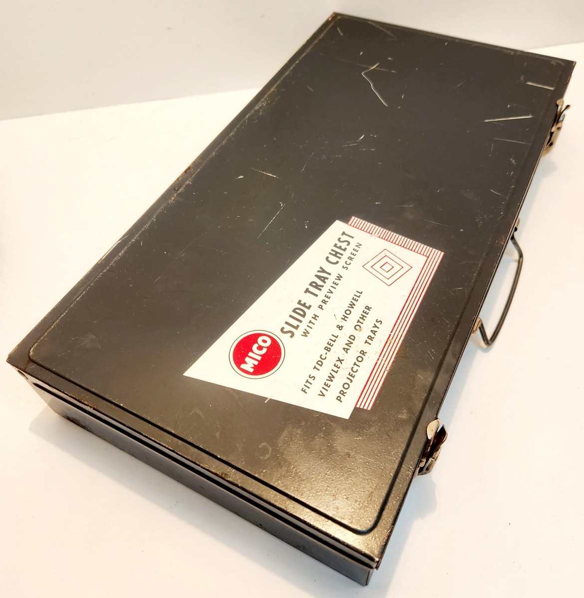 置物 mico Vintage Mico Projector Slide Tray Storage Case Holder Box