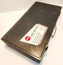 Vintage Mico Projector Slide Tray Storage Case Holder Box & Preview Screen Metal