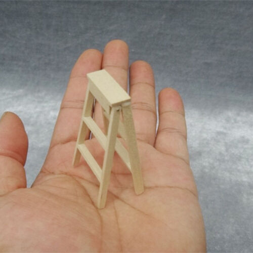  2PCS Mini Creative Ladders Mini House Miniature Wooden Foldable Ladders for - Afbeelding 1 van 12