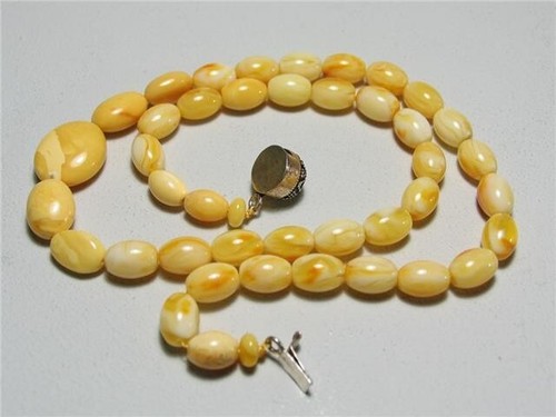 Alte Bernsteinkette Butterscotch heller butterscotch vintage amber necklace - Bild 4 von 7