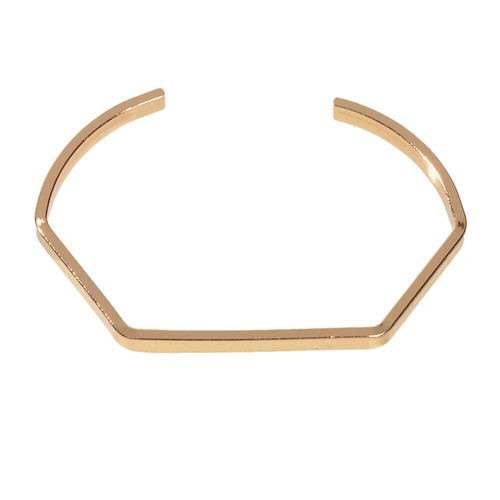 Minimalist Punk Style Gold Metal Geometric Women Open Cuff Bangles Teen Bracelet - Picture 7 of 7