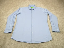 Mizzen Main Shirt Men Extra Large XL Trim Fit Blue Performance Casual Button Up*