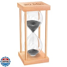 ABXKZ 20 Minute Sand Timer, 20 Min Wood Small Hourglass Timer, Bl