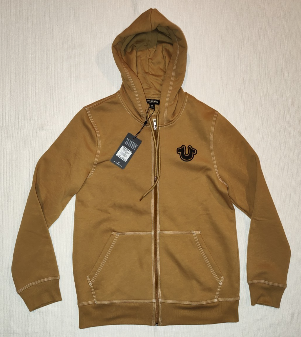 NEW True Religion Black TNL Puff Buddha Zip Hoodie Jacket Dijon