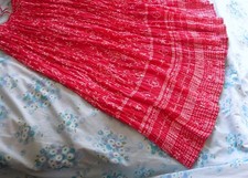 BNWOT 100% Cotton Sz 10 Essentials Hippy Boho Gypsy Skirt Pink White Drawstring