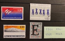 lot timbres   france année  1989 oblitérés  n°  2560 2561 2562 2563