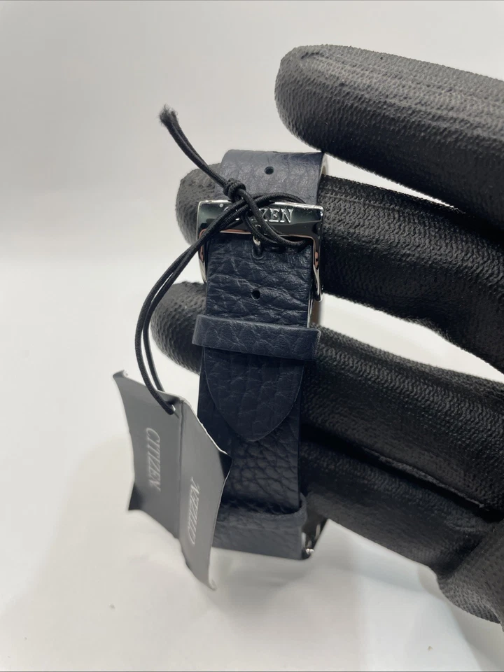 Correa de cuero Citizen Suratto Eco Drive cara azul plateada Eco Drive AR3120-08L Foto 3 de 4