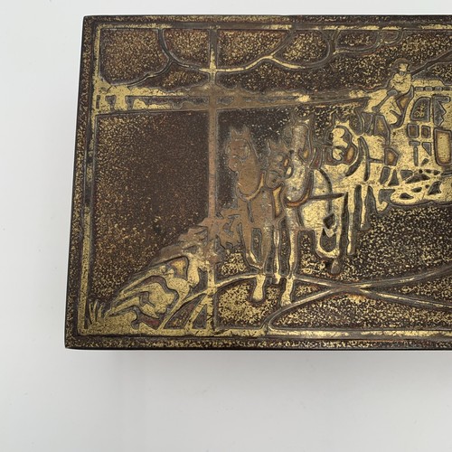 Vintage or Antique Smith Metal Arts Silver Crest Bronze Humidor Horse Decoration - Picture 4 of 24