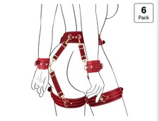 WOMEN SEX BONDAGE BDSM KIT RESTRAINTS 6PCS SETS WITH ADJUSTABLE HANDCUFFS  MORE