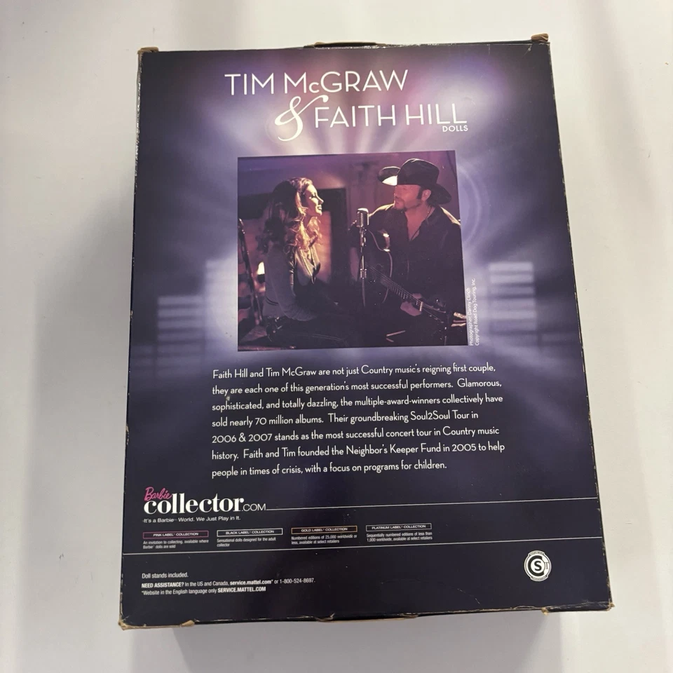 Куклы Barbie & Ken Tim McGraw & Faith Hill никогда не доставались из коробки Pink Label Mattel Pink Label - Изображение 2 из 2