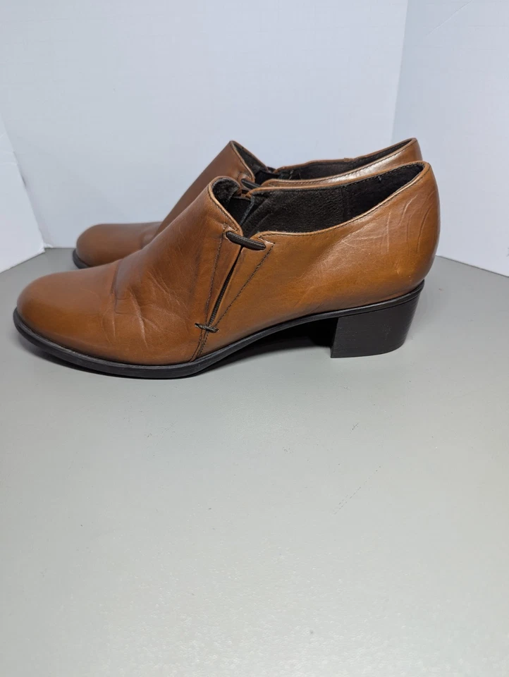 Munro 女式 8M 码美国低跟高跟鞋/晶圆棕色皮革  — 第 3/4 张图片