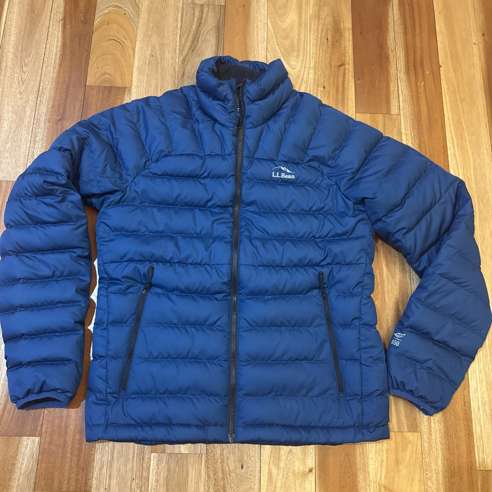 L.L. Bean Blue Men's Small S Ultralight 650 Puffer Down Packable Coat 515829