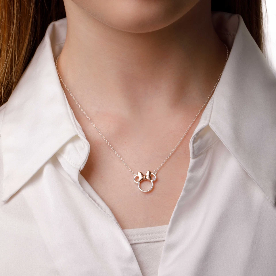 Disney Minnie Mouse Collana Bambina Donna Argento 45CM - Immagine 4 di 4