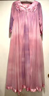 VTG  Gossard Artemis Tie Dyed Pink Peignoir Sheer MaxI Gown Robe Satin Trim — photo 9