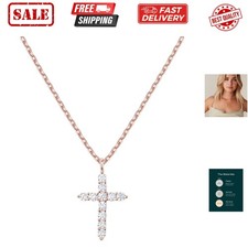 14K Gold Plated Cubic Zirconia Cross Necklace for Women  Cross Faith Pendant...