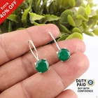 Green Onyx Gemstone 925 Sterling Silver Trendy Dangle Drop Boho Earrings Jewelry