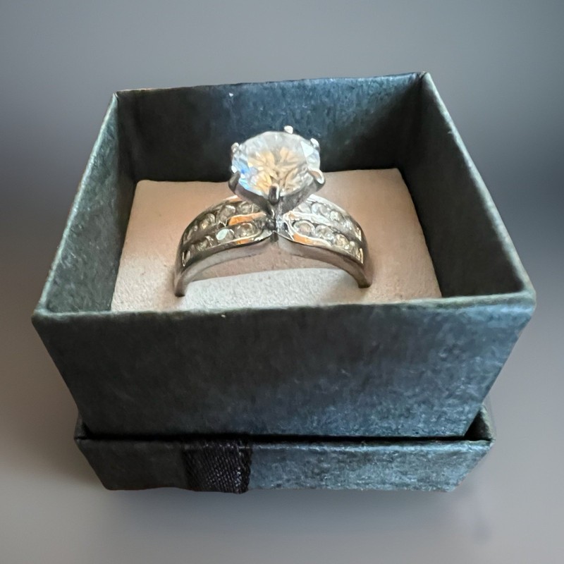 Vintage Sterling Silver Ring Ross Simon Marked 925 RP Solitaire Sz 8.5