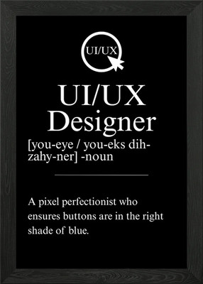 UI/UX Designer Definition Framed Wall Art Poster Canvas Print Picture