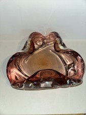 Murano Glass Large Bowl Cranberry 10 POUNDS Hand Blown Italy Ashtray Candy Dish