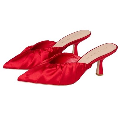 Loeffler Randall Womens Inez Mule Heels US 9 B EU 40 Red Satin NIB