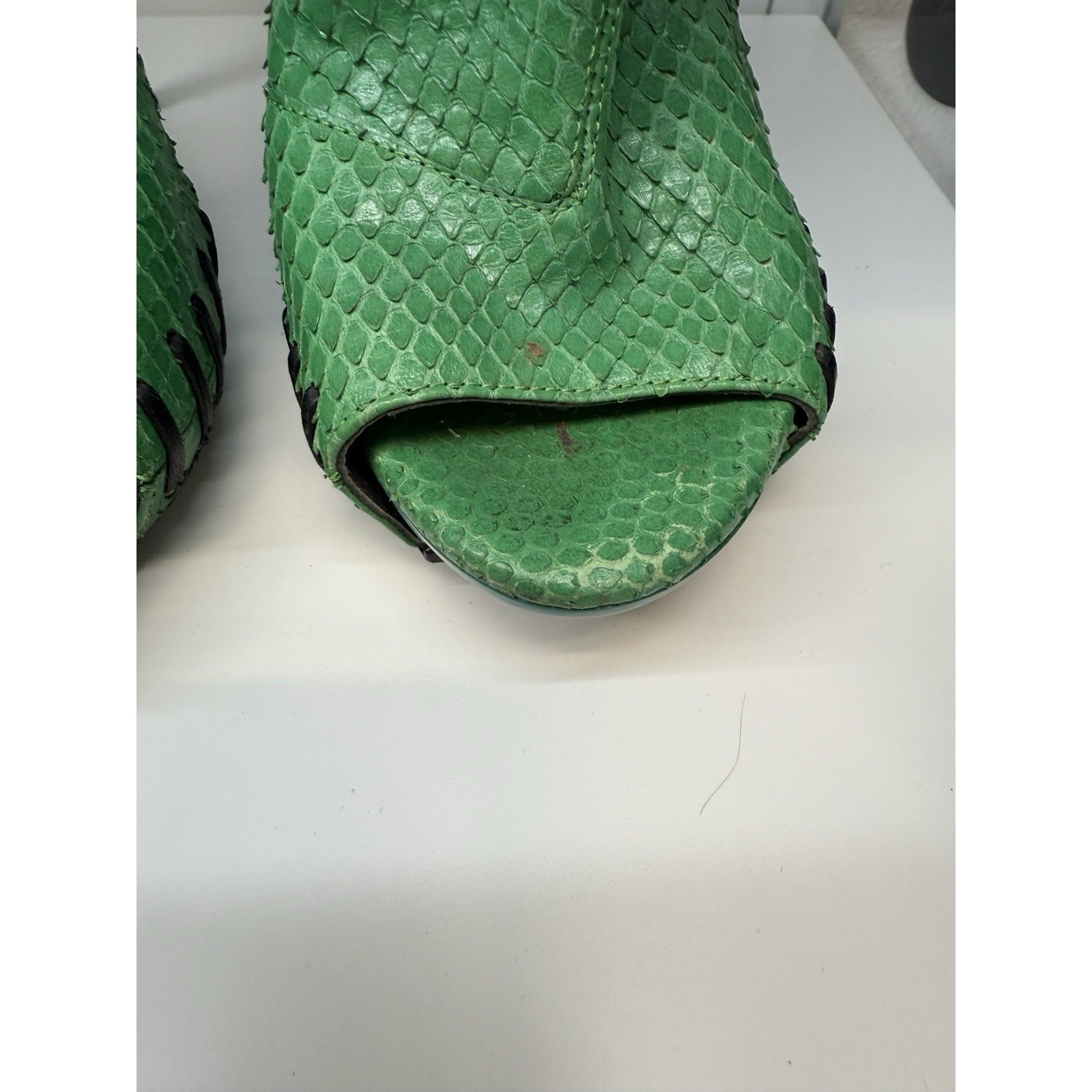 Versace Green Python Booties Size 36.5 - image 4
