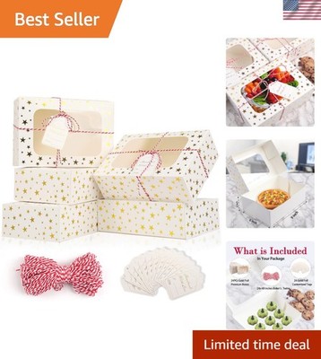 Christmas Cookie Boxes with Window 24 Pack Gift Boxes for Baked Goods