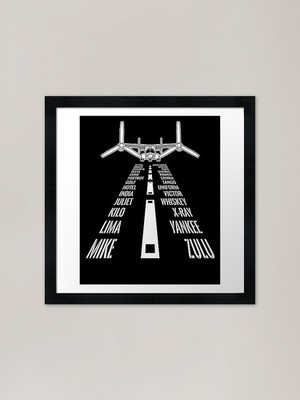 Flying V-22 Osprey Pilot Landing Ph gerahmtes Wandbild Poster Leinwanddruck Bild
