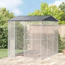 WALPLUS Bird Aviary Anthracite 310x227x247 cm Steel