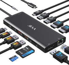 USB C Docking Station Dual Monitor for Dell/Lenovo/Hp Laptop Docking Station HDM
