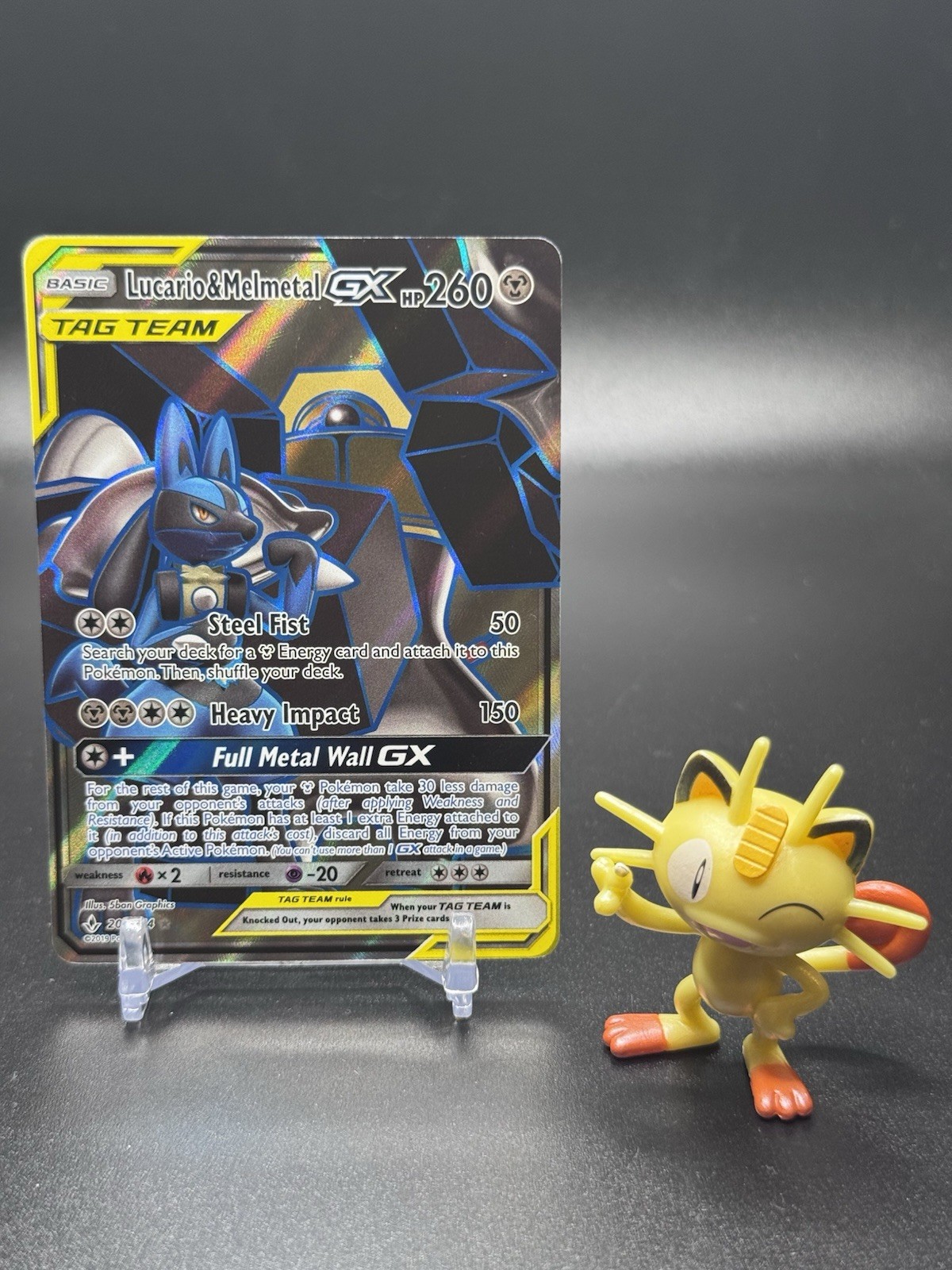 Lucario & Melmetal GX (Full Art) 203/214 Pokemon Sm-Unbroken Bonds Holo - NM