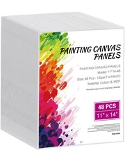 Canvas Boards for Painting 48 Pack 11 x 14 Inch Blank Canvases for Painting