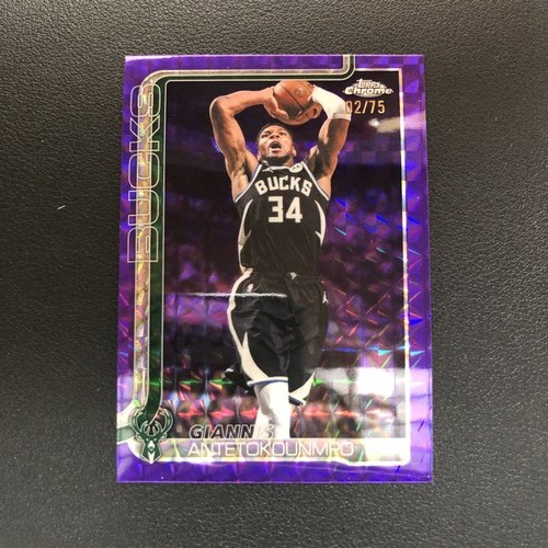 2025-26 Topps Chrome Update Giannis Antetokounmpo Purple Geometric /75 Bucks