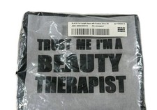 Beautician Full Length Apron Trust Me Im a Beauty Therapist Black 22" x 30" Hair
