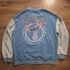 Disney Lilo & Stitch Blue/White Varsity Jacket Snap Button Front — photo 2