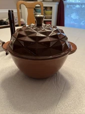 Dash Of That Acorn Shaped Cast Iron Dutch Oven Pot With Lid Silver Brown Fall