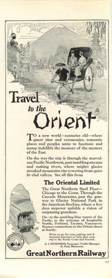 1923 Great Northern Railway, The Oriental Limited  Vintage Print Ad