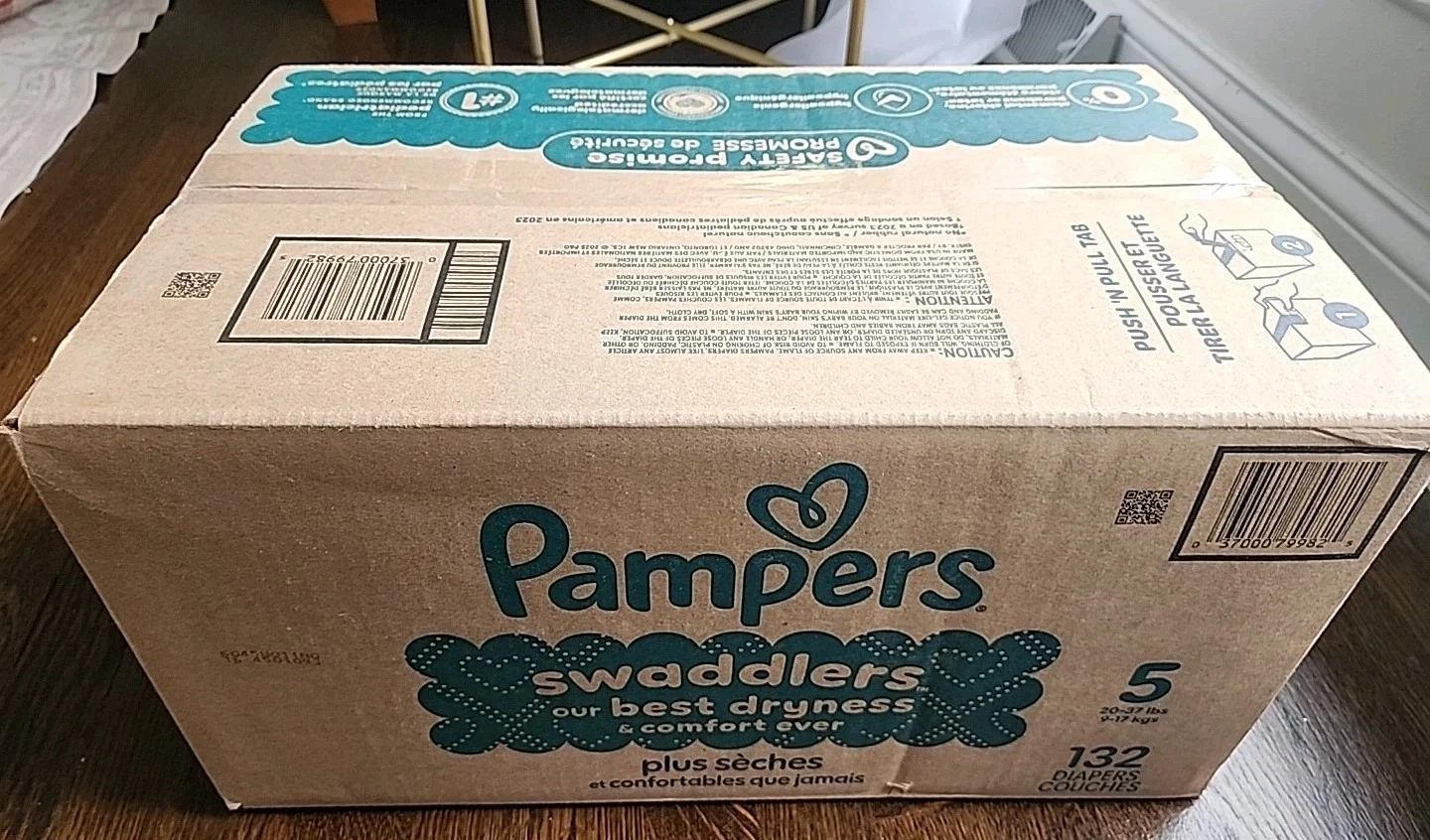 Pampers Swaddlers Diapers, Size 5 (20-37 Lbs), 132 Count, Absorbent, Keeps Baby
Opens in a new windo