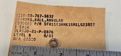 (2) NEW HAMPSHIRE BEARING SFR1563MMK15MILG23827 3110-00-767-5632