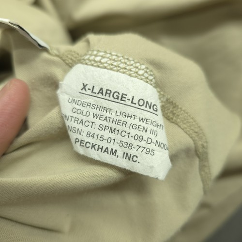 ECWCS Cold Weather Gen III Level 1 Undershirt X-Large Long Tan OCP Multicam - Picture 8 of 8
