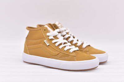 Women's Vans The Lizzie Suede High Top Skate Shoes in Gold & White, Size 7